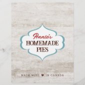 Homemade Pies Menu Flyer Sjabloon (Achterkant)