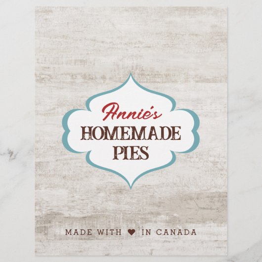Homemade Pies Menu Flyer Sjabloon (Achterkant)