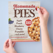 Homemade Pies Menu Flyer Sjabloon (Hand)