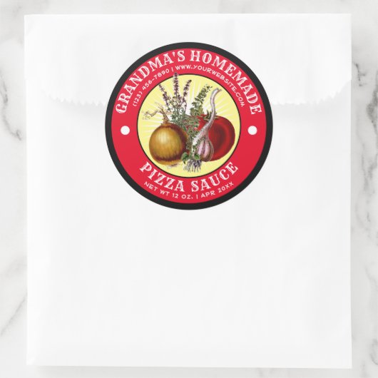 Homemade Pizza Sauce Label Sjabloon (Tas)