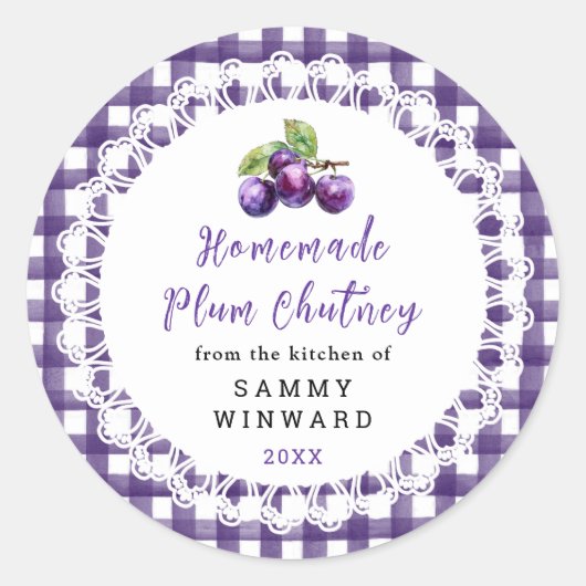 Homemade Plum Chutney Label (Voorkant)