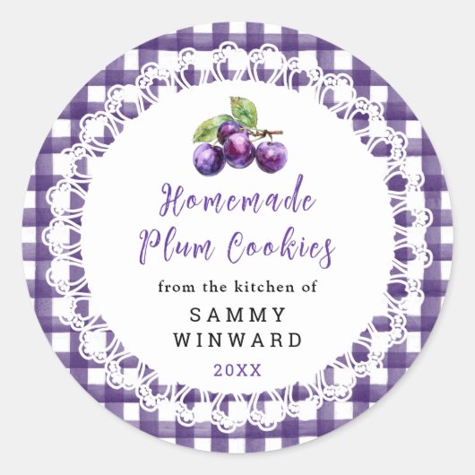 Homemade Plum Cookies Label (Voorkant)