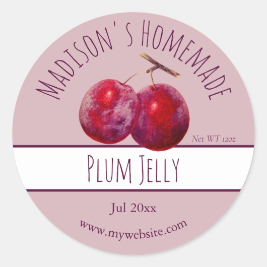 Homemade Plum Jelly Labels (Voorkant)