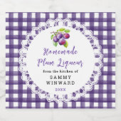 Homemade Plum Liqueur Label Likeurfles Etiket (Enkel label)