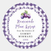 Homemade Plum Syrup Label (Voorkant)