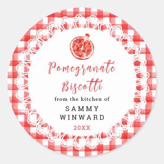 Homemade Pomegranate Biscotti Label (Voorkant)