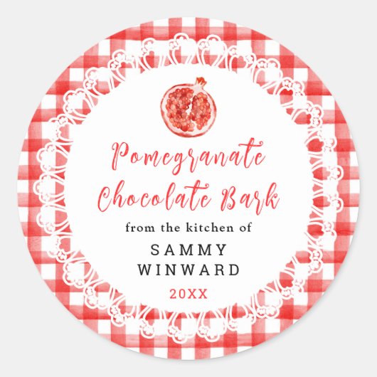 Homemade Pomegranate Chocolate Bark Label (Voorkant)