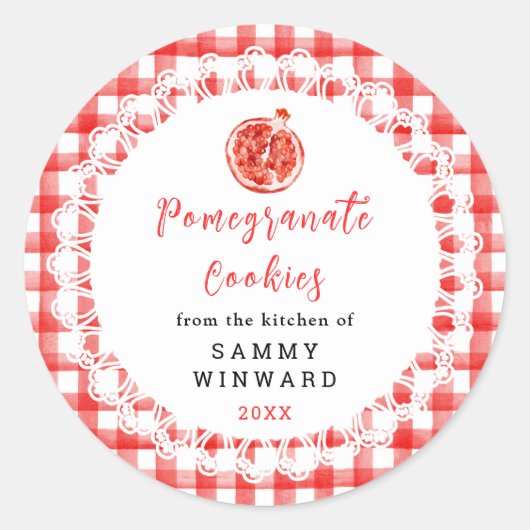 Homemade Pomegranate Cookies Label (Voorkant)