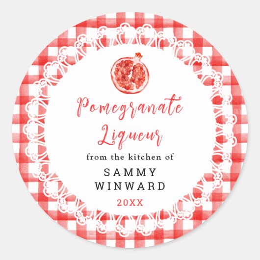 Homemade Pomegranate Liqueur Label (Voorkant)