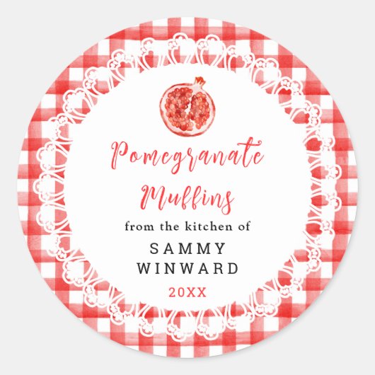 Homemade Pomegranate Muffins Label (Voorkant)