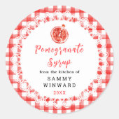 Homemade Pomegranate Syrup Label (Voorkant)