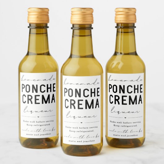 Homemade Ponche Crema Liqueur Flacelabel Wijn Etiket (Flessen)