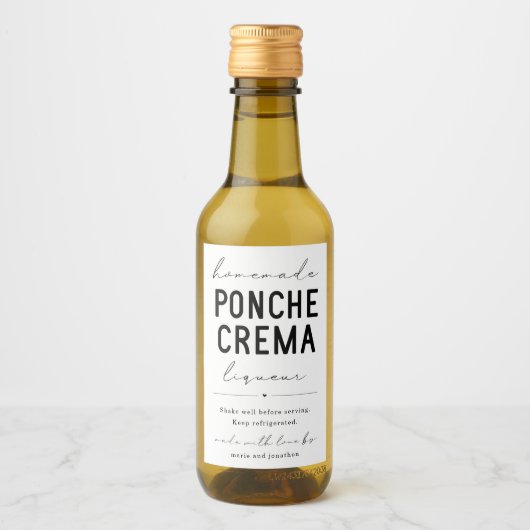 Homemade Ponche Crema Liqueur Flacelabel Wijn Etiket (Voorkant)