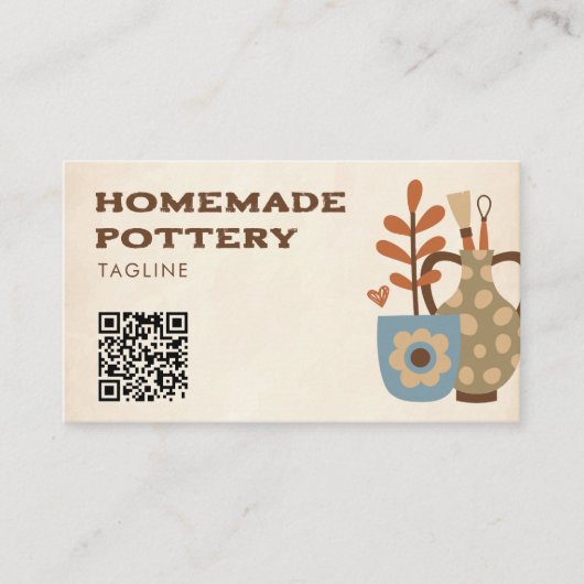 Homemade Pottery Ceramic Art Sculpt Clay Qr Code  Visitekaartje (Voorkant)