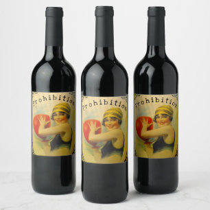 Homemade Prohibition Flapper Era Beach Wine Vino Wijn Etiket