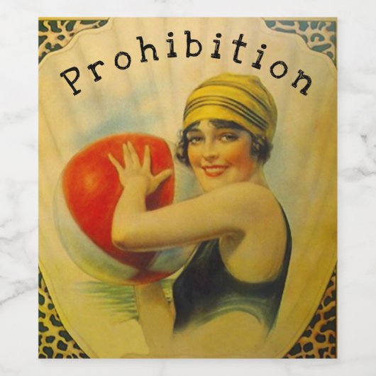 Homemade Prohibition Flapper Era Beach Wine Vino Wijn Etiket (Enkel label)