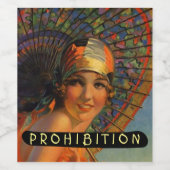 Homemade Prohibition Stylish Flapper Head Scarf Wijn Etiket (Enkel label)