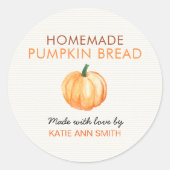 Homemade Pumpkin Bread Label Product Sticker (Voorkant)