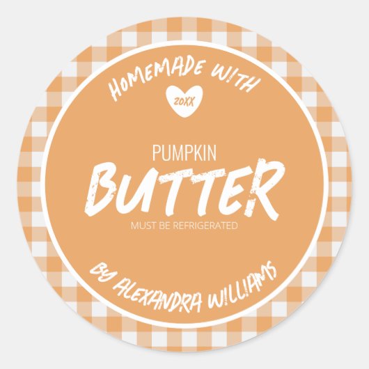 Homemade Pumpkin Butter Classic Round Sticker (Voorkant)