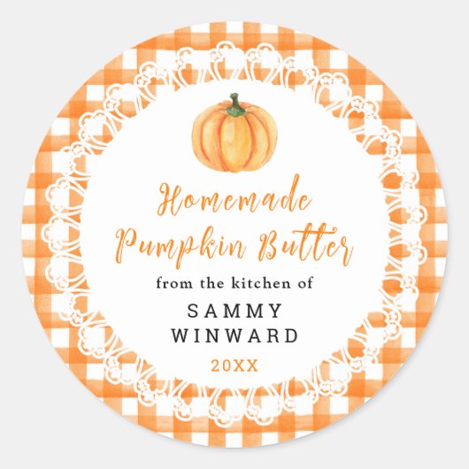 Homemade Pumpkin Butter Label (Voorkant)