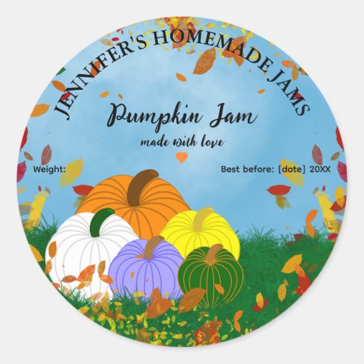 Homemade Pumpkin Jam Jar Label (Voorkant)