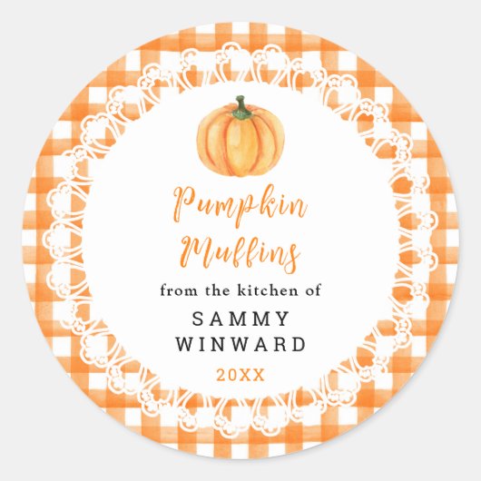 Homemade Pumpkin Muffins Label (Voorkant)