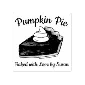 Homemade Pumpkin Pie Slice met liefdesbakkerij Rubberstempel (Afrduk)