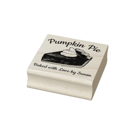 Homemade Pumpkin Pie Slice met liefdesbakkerij Rubberstempel (Stempel)