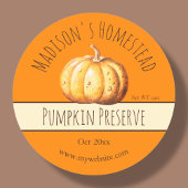 Homemade Pumpkin Preserve Labels