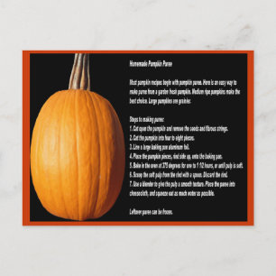 Homemade Pumpkin Puree Recipe Briefkaart