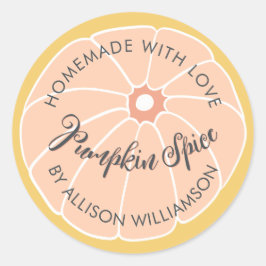 Homemade Pumpkin Spice Yellow Pink Ronde Sticker