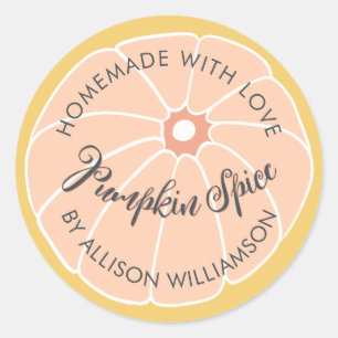 Homemade Pumpkin Spice Yellow Pink Ronde Sticker