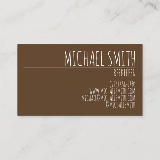 Homemade Pure Organic Honey Jar Beekeeper Apiary Visitekaartje (Achterkant)