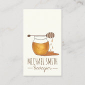Homemade Pure Organic Honey Jar Beekeeper Apiary Visitekaartje (Voorkant)