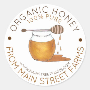 Homemade Pure Organic Honey Jar Made with Love by Ronde Sticker