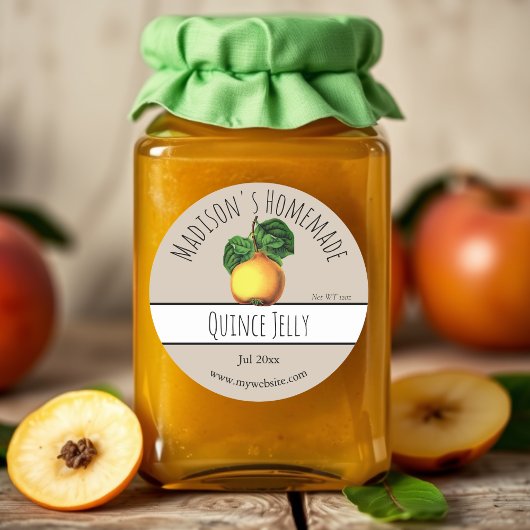Homemade Quince Jelly Labels