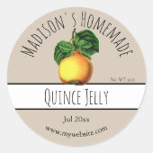 Homemade Quince Jelly Labels (Voorkant)