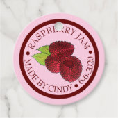 Homemade raaspberry Jam Jelly PReserves, geconserv Bedankjes Labels (Voorkant)