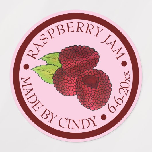 Homemade raaspberry Jam Jelly PReserves, geconserv Labels (Design 1)