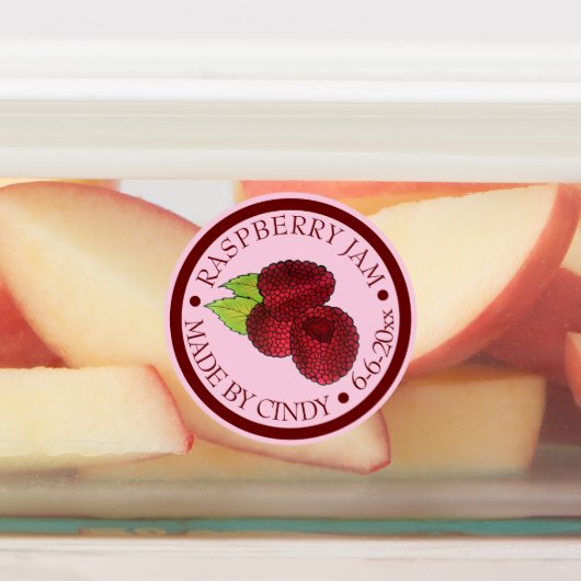 Homemade raaspberry Jam Jelly PReserves, geconserv Labels (Aangebracht)