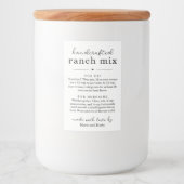 Homemade Ranch Mix Gift Labels Voedselcontainer Etiket (Voorkant)
