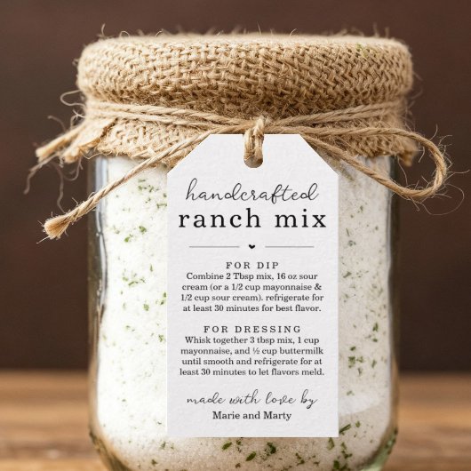 Homemade Ranch Mix Gift Tags Cadeaulabel