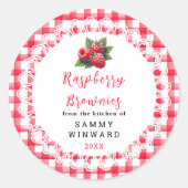 Homemade Raspberry Brownies Label (Voorkant)