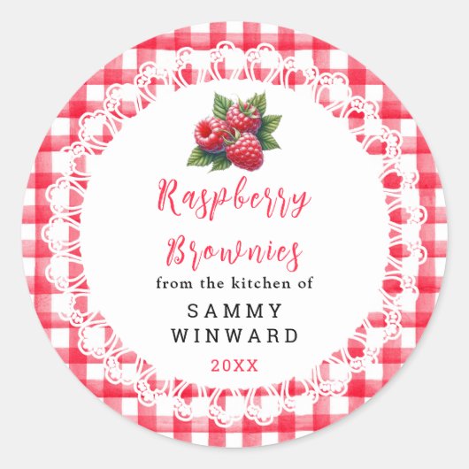 Homemade Raspberry Brownies Label (Voorkant)