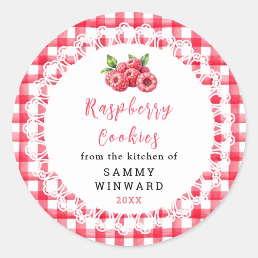Homemade Raspberry Cookie Label (Voorkant)