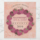 Homemade raspberry cordiale wijn gepersonaliseerd wijn etiket (Enkel label)