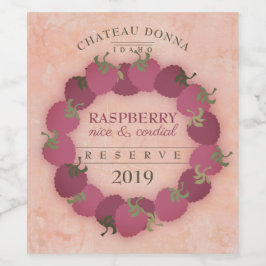 Homemade raspberry cordiale wijn gepersonaliseerd wijn etiket