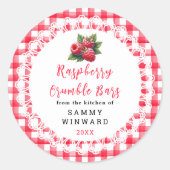 Homemade Raspberry Crumble Bars Label (Voorkant)