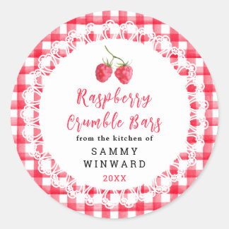 Homemade Raspberry Crumble Bars Label