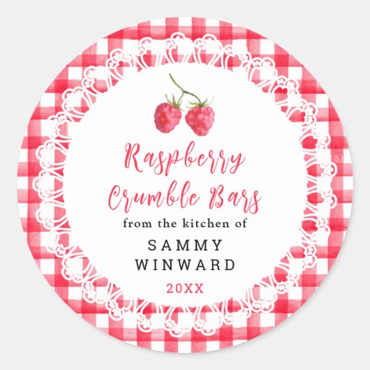 Homemade Raspberry Crumble Bars Label (Voorkant)